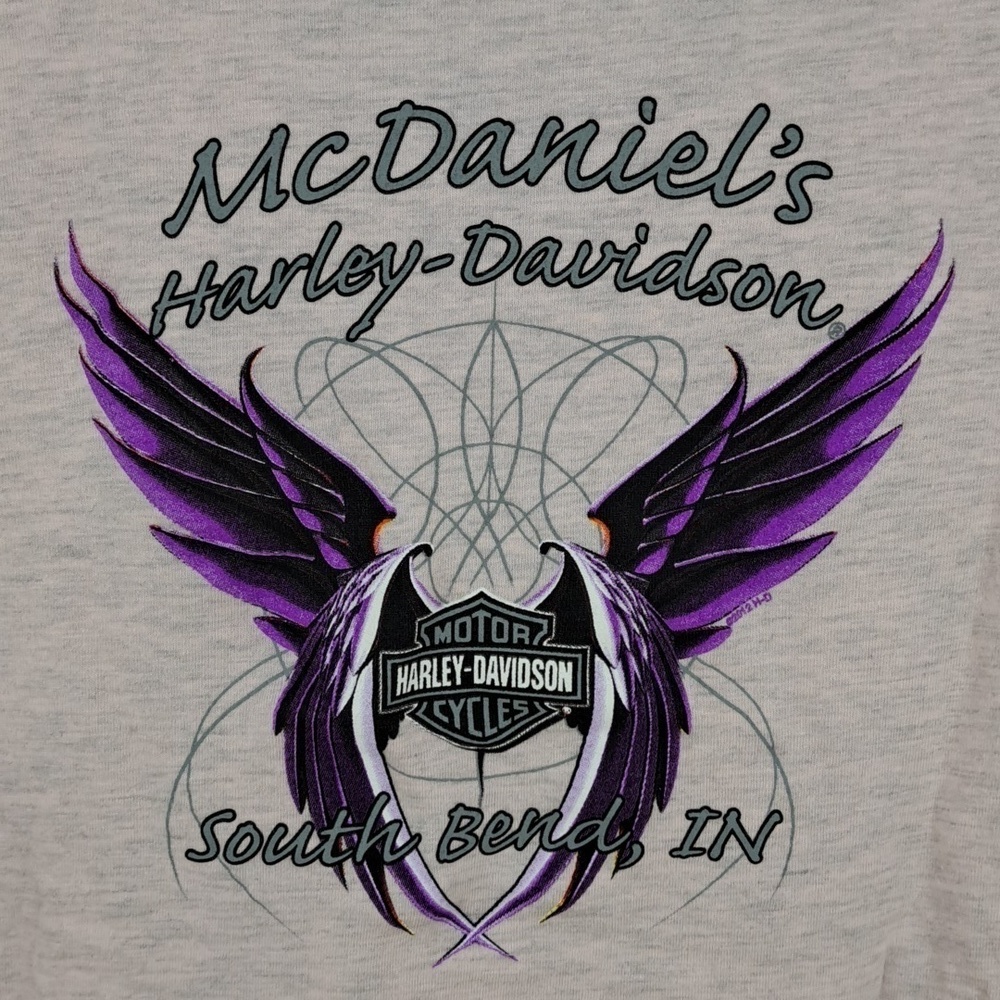 Harley-Davidson 2012 McDaniels South Bend IN Women's Heather Pink med t-shirt - Picture 3 of 8